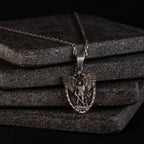 925 Sterling Silver St. Michael Archangel Shield Necklace – Unisex Protection Pendant