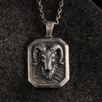 Custom Ram Skull Sterling Silver Necklace