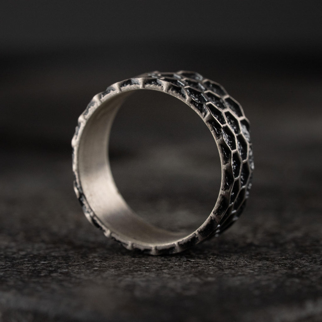 Queen Bee Necklace & Honeycomb Ring Handmade 925 Sterling Silver Set