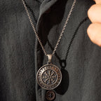 Viking Vegvisir 925 Sterling Silver Necklace