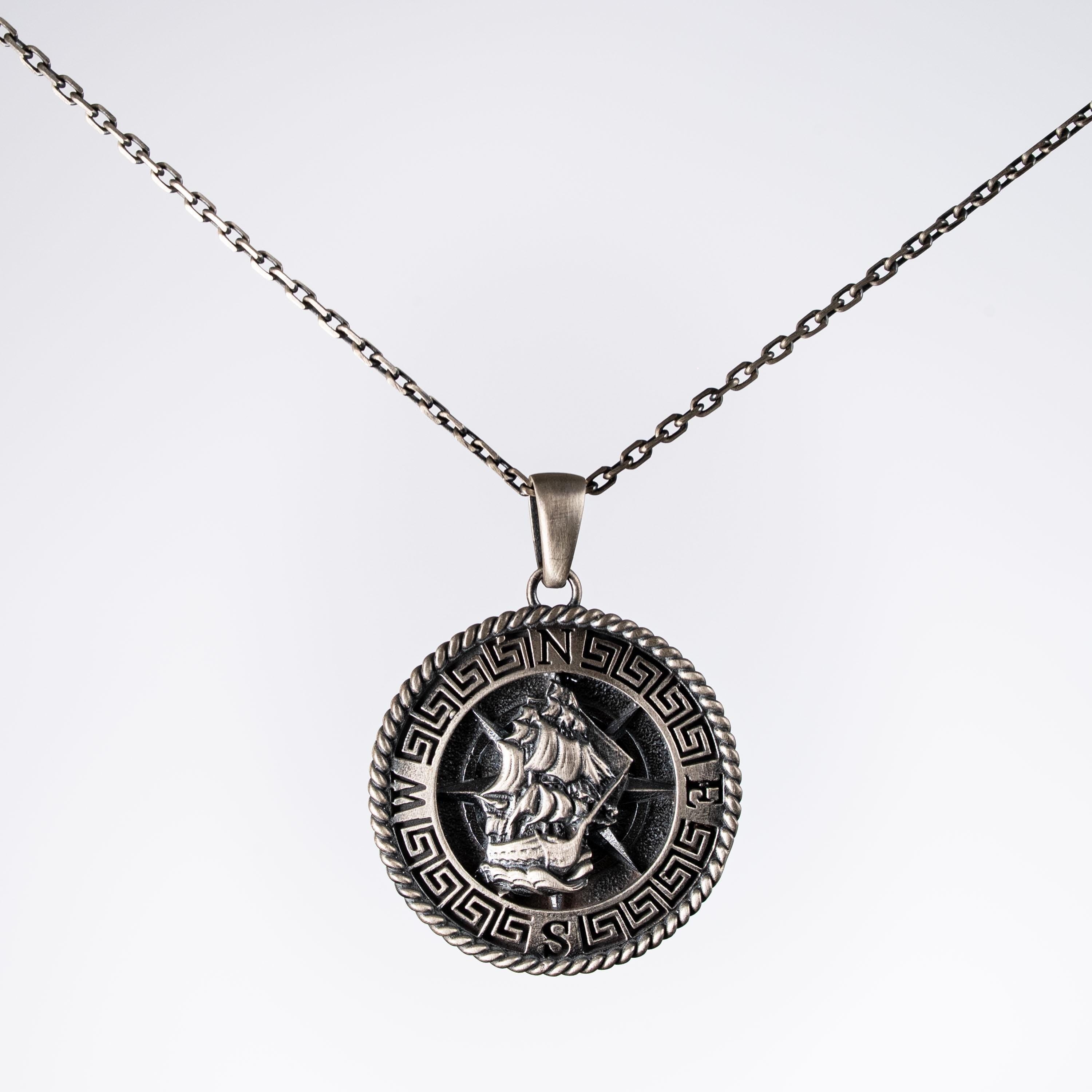 Ship 925 Sterling Silver Pendant