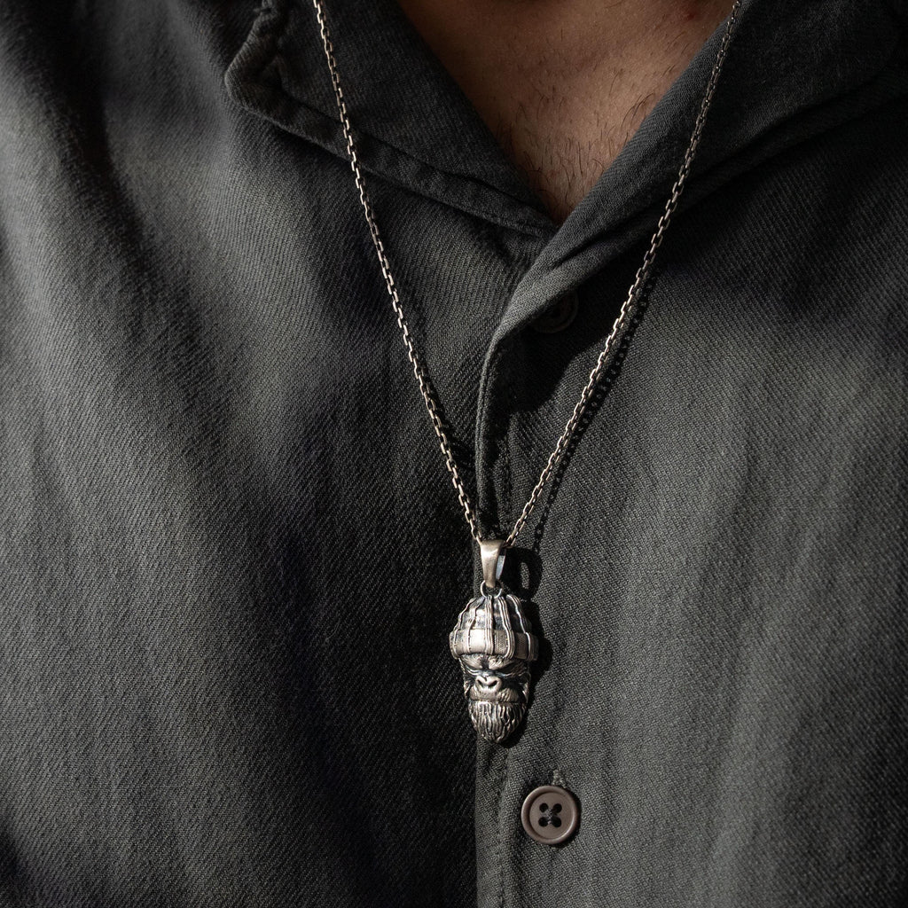 Angry Gorilla 925 Sterling Silver Pendant Necklace