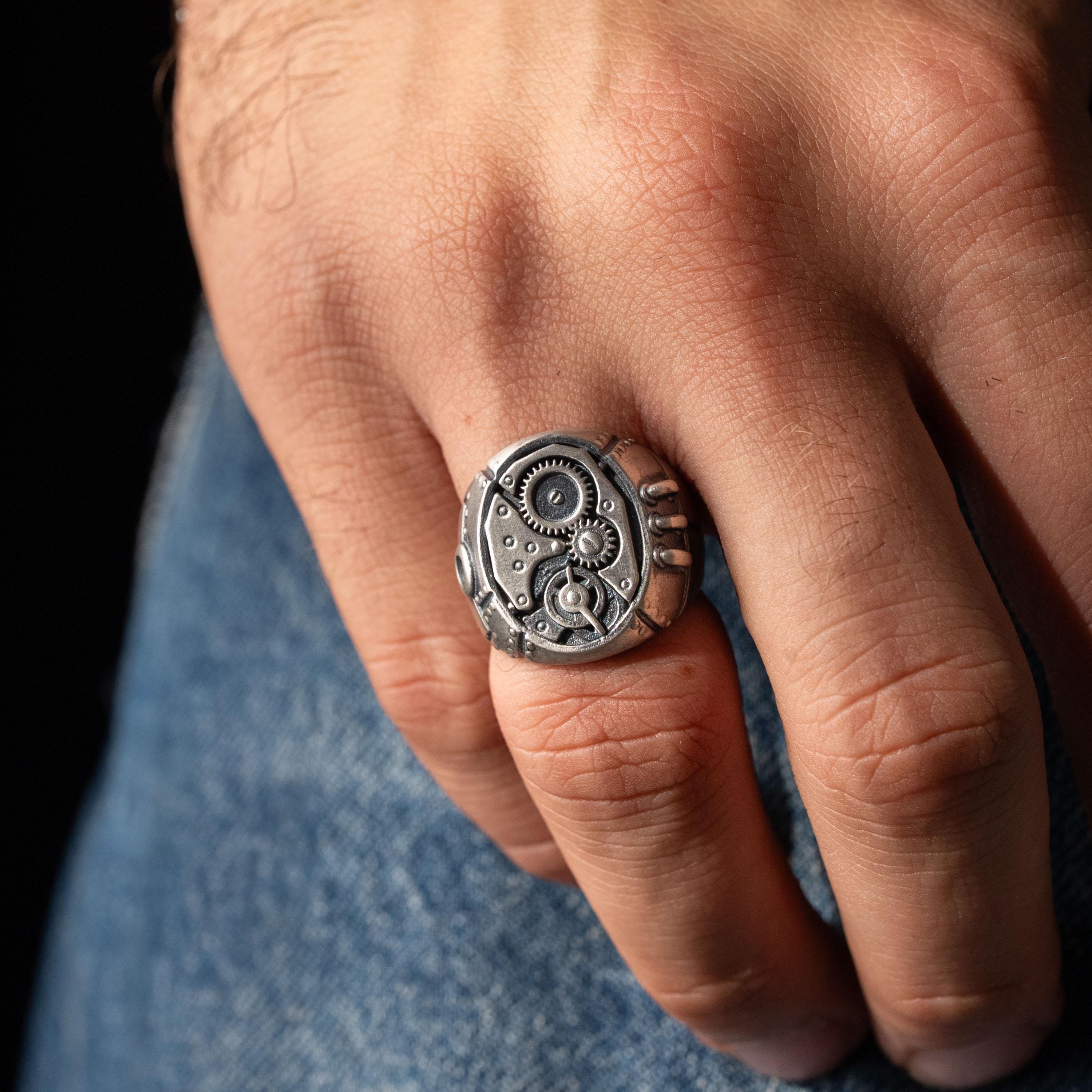 Steampunk Handmade 925 Sterling Silver Ring