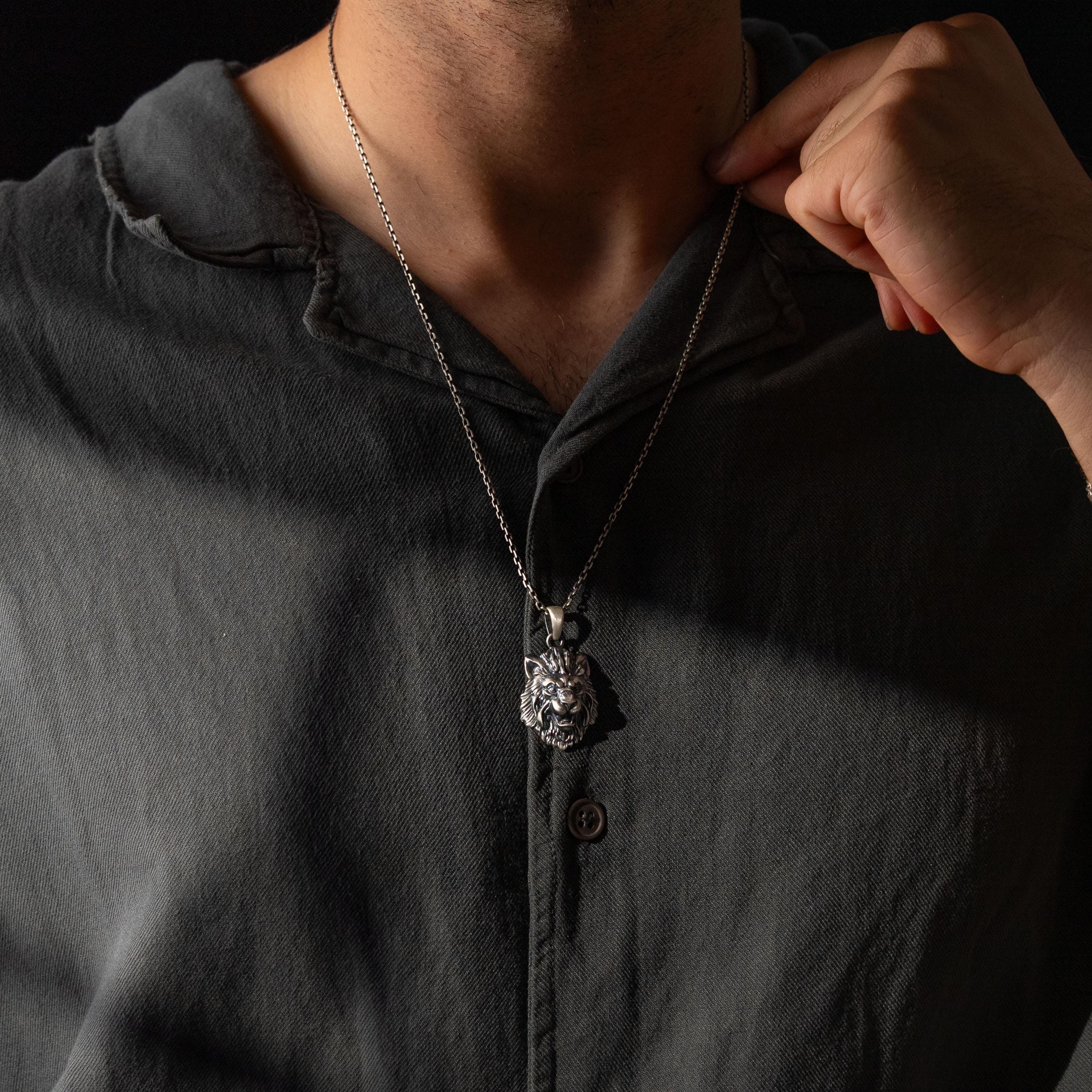 Lion Head 925 Sterling Silver Necklace
