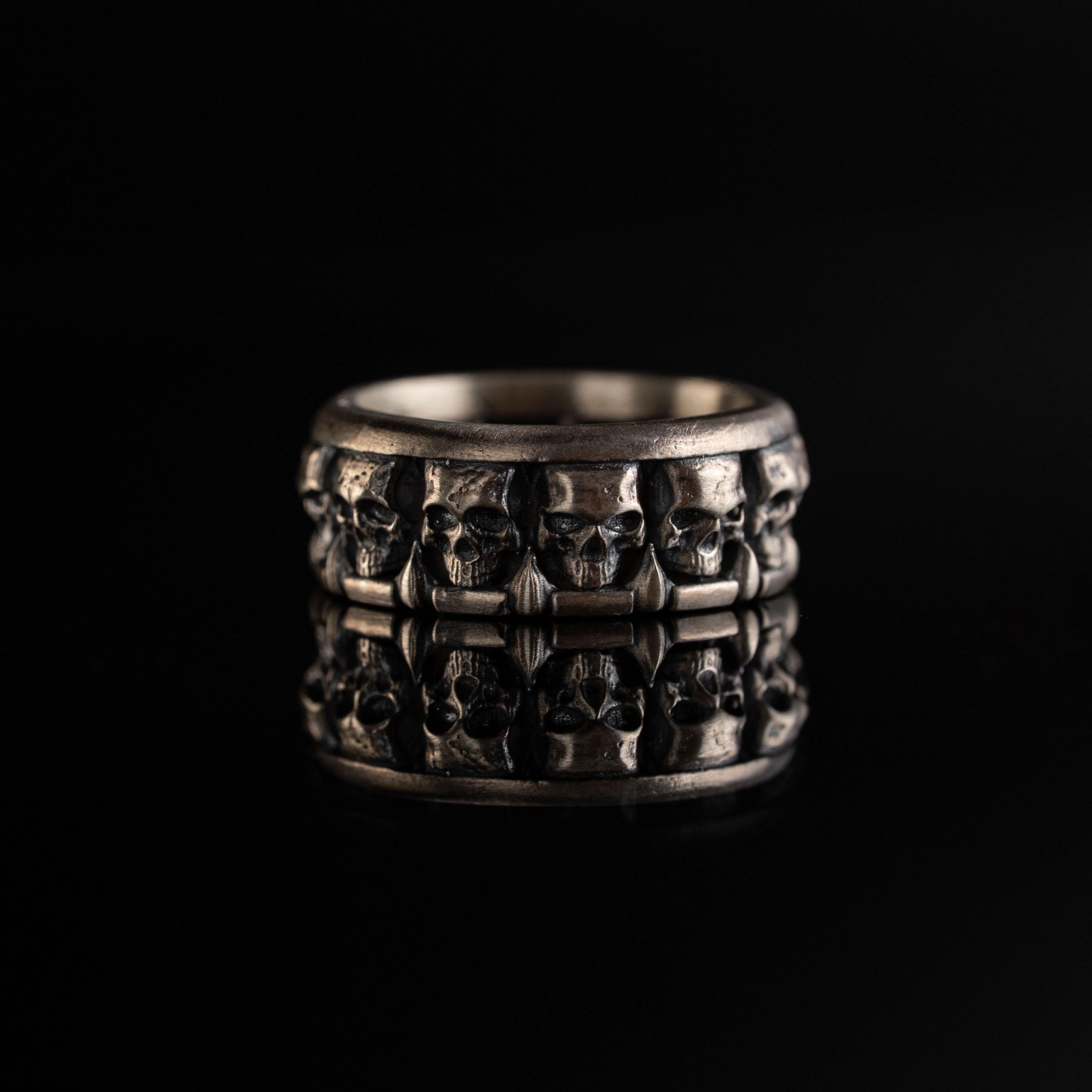 Grim Reaper & Skull 925 Sterling Silver Jewelry Set