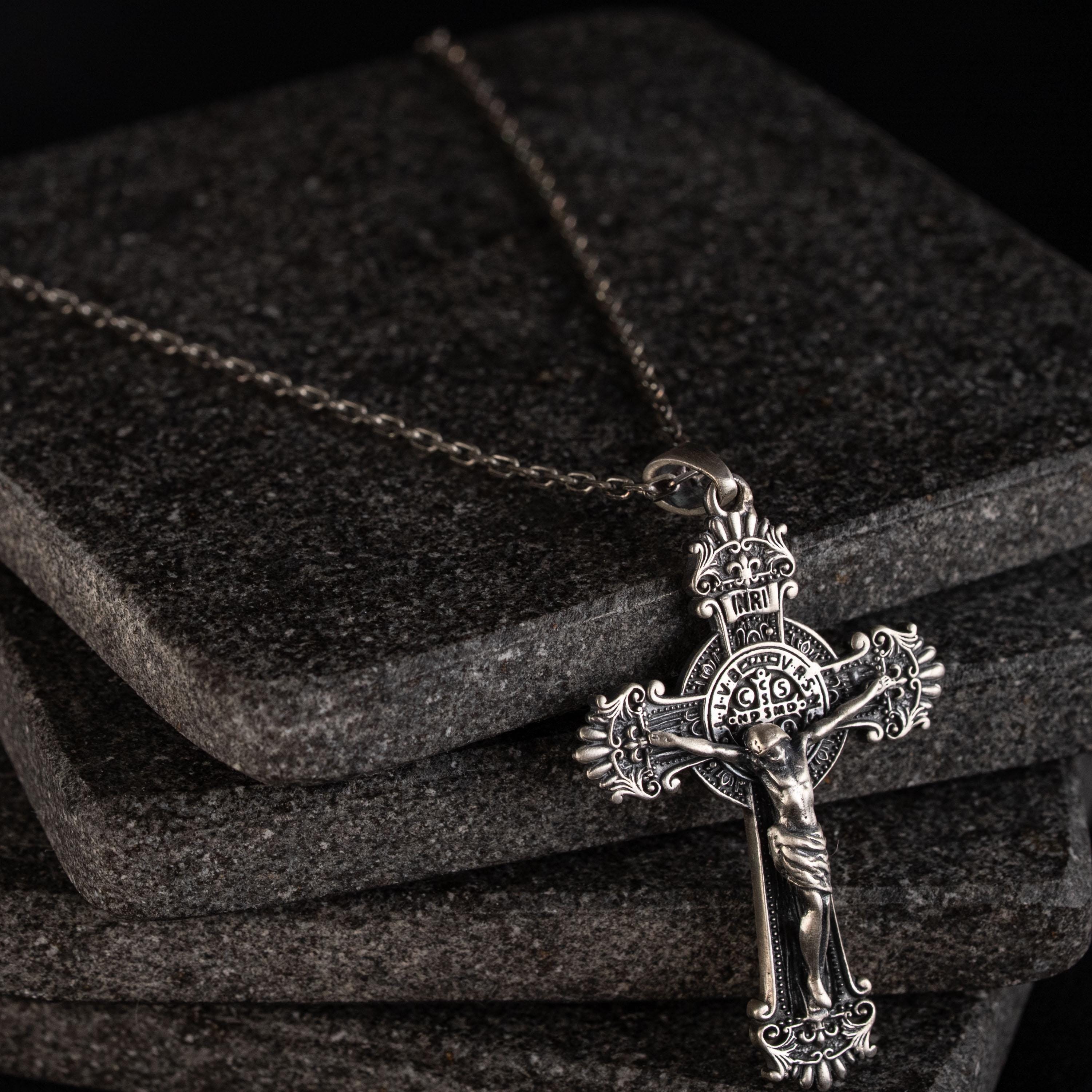 Jesus Crucifix 925 Sterling Silver Necklace