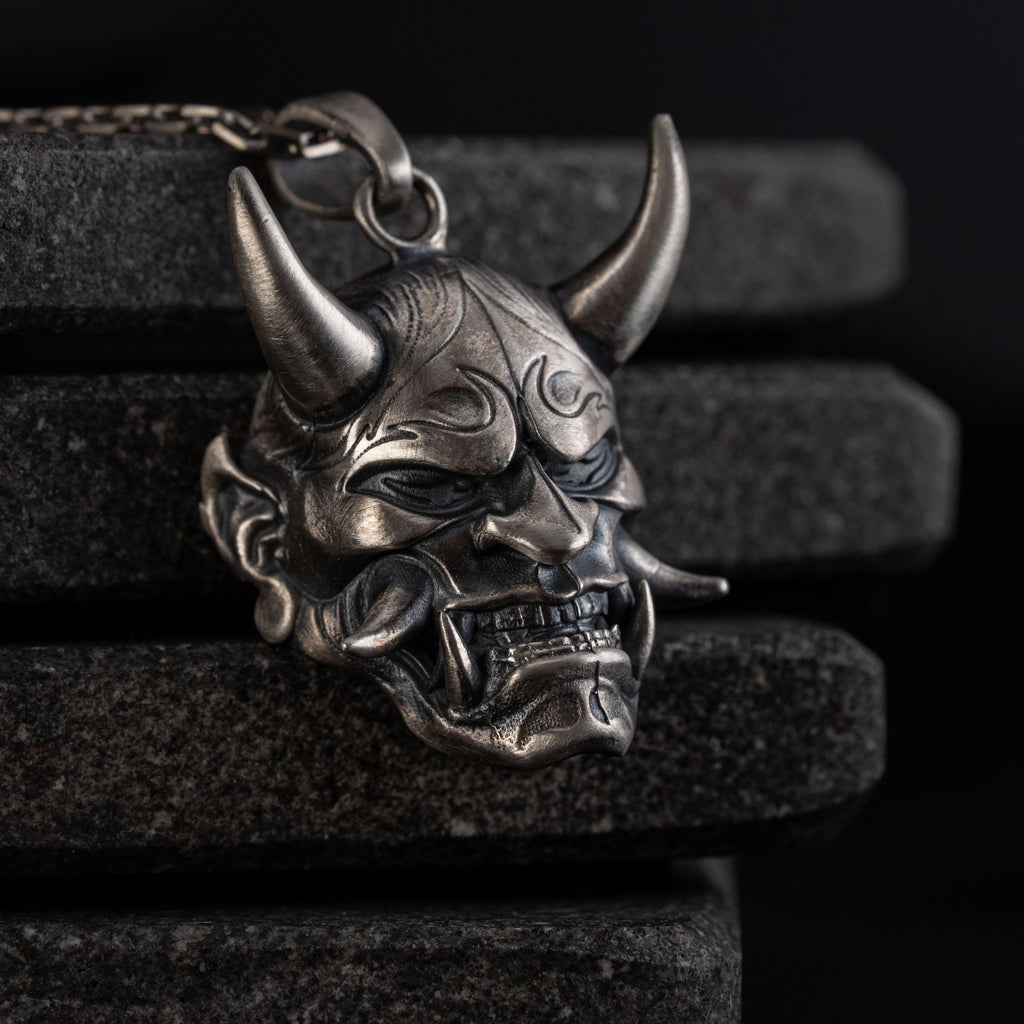 Hannya Mask 925 Sterling Silver Necklace