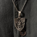 Personalized St. Michael Archangel Shield 925 Sterling Silver Necklace