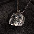 925 Sterling Silver Anonymous Mask Pendant Necklace