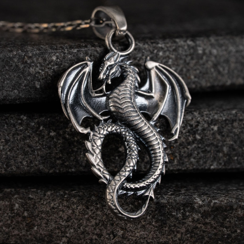 Dragon 925 Sterling Silver Pendant Necklace