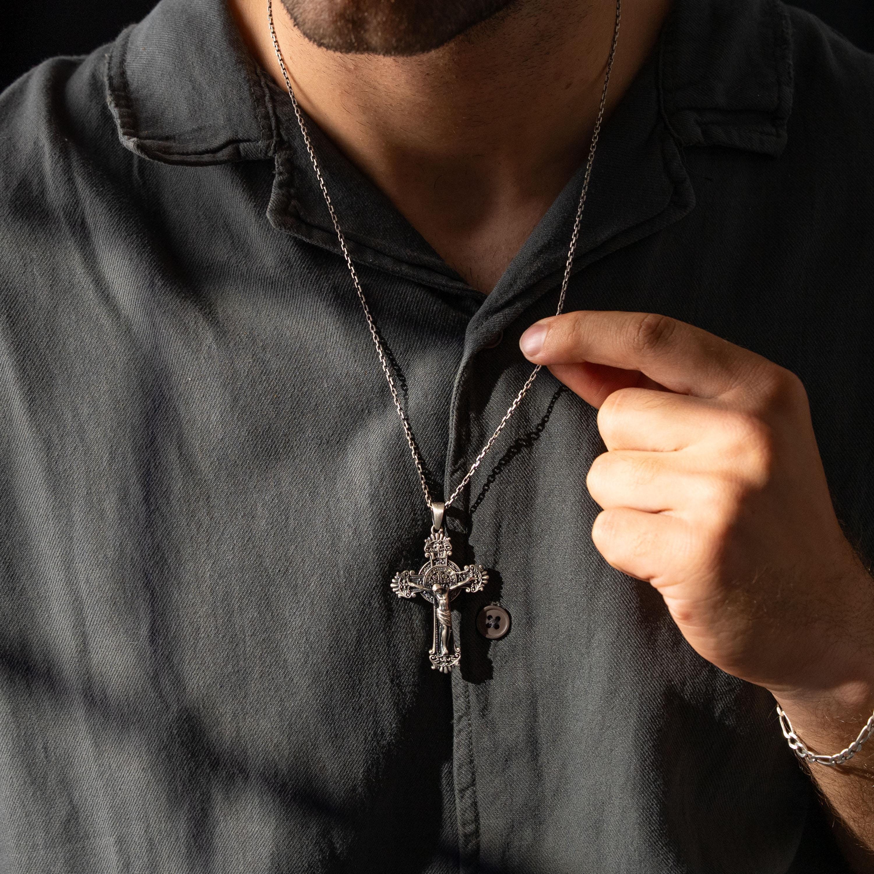 Jesus Crucifix 925 Sterling Silver Necklace