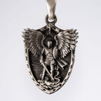 St. Michael Archangel Shield 925 Sterling Silver Necklace