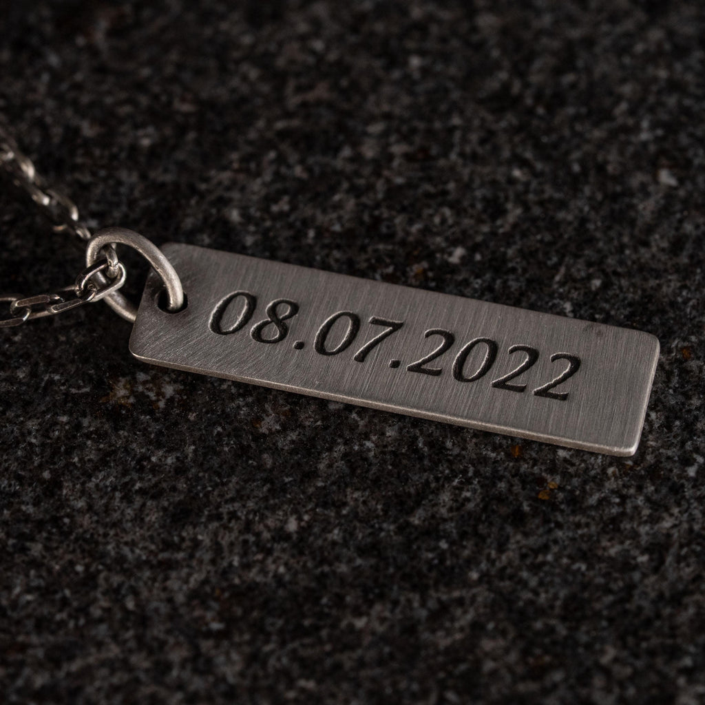 Personalized 925 Sterling Silver Bar Necklace