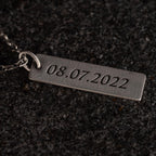 Personalized 925 Sterling Silver Bar Necklace
