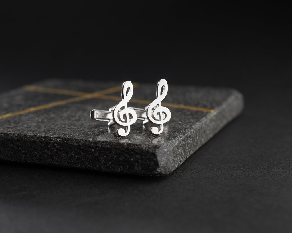 Treble Clef Cufflinks – Music Note Design