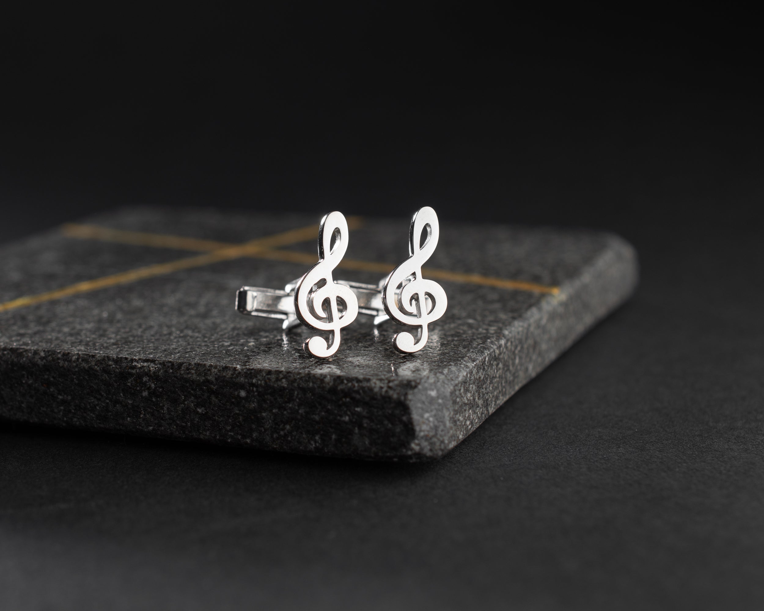Treble Clef Cufflinks – Music Note Design