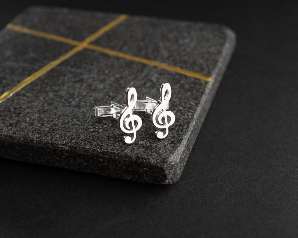 Treble Clef Cufflinks – Music Note Design