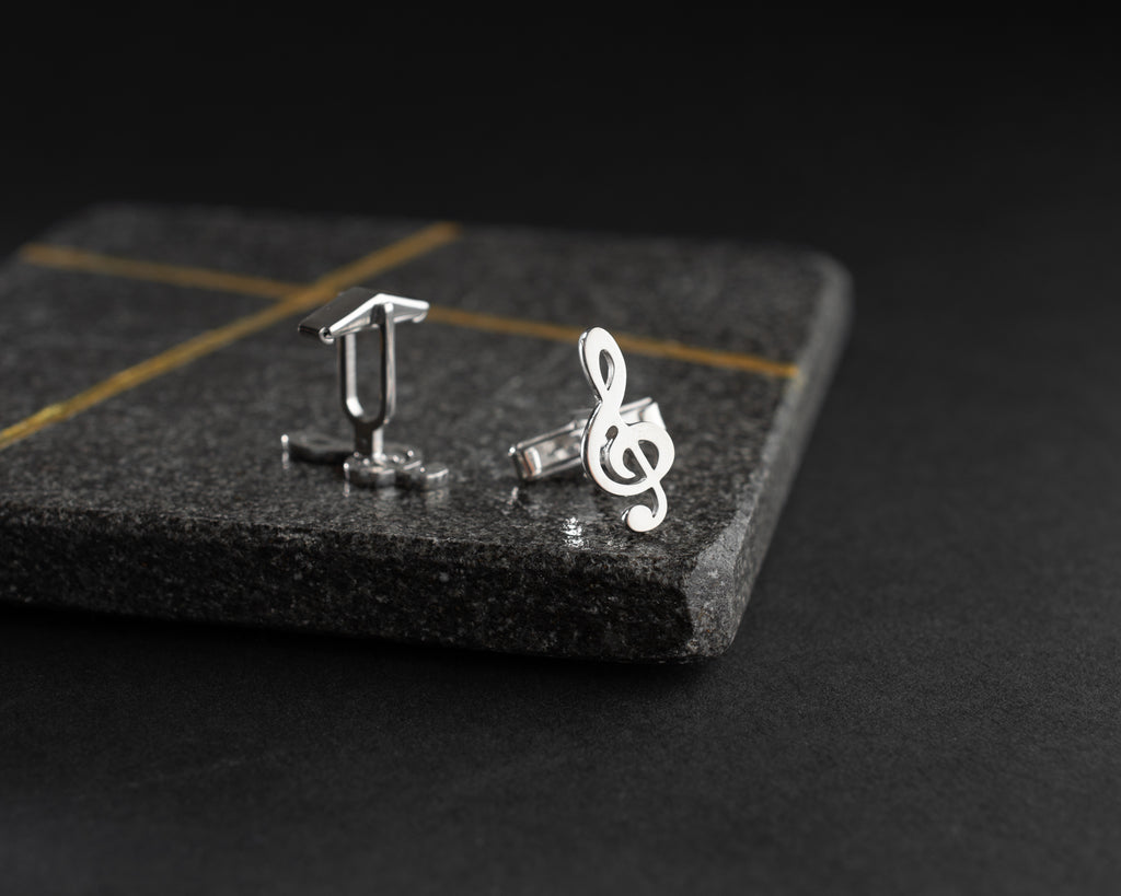 Treble Clef Cufflinks – Music Note Design