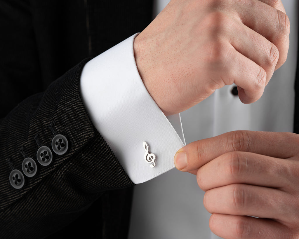 Treble Clef Cufflinks – Music Note Design