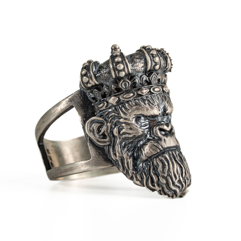 Gorilla Head 925 Sterling Silver Biker Ring