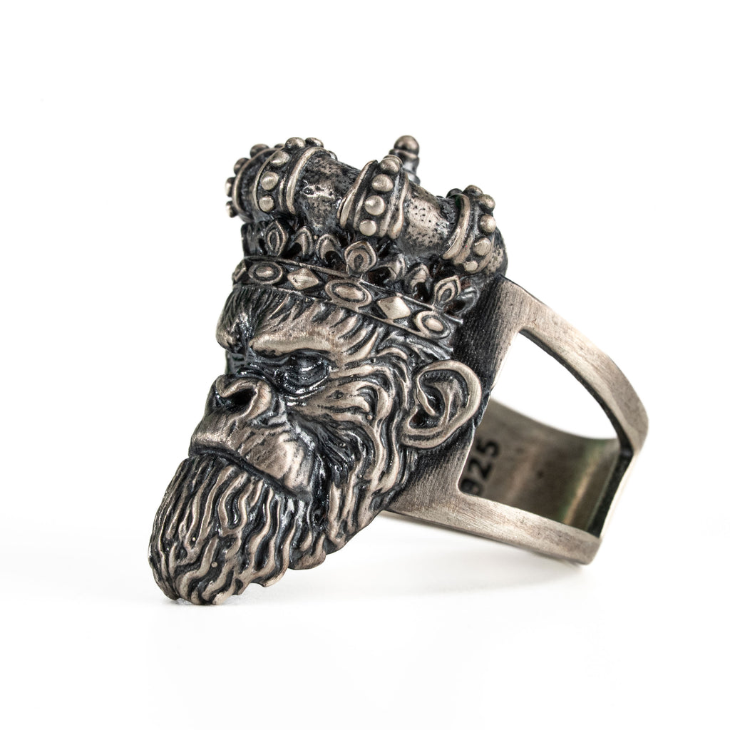 Gorilla Head 925 Sterling Silver Biker Ring