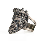Gorilla Head 925 Sterling Silver Biker Ring