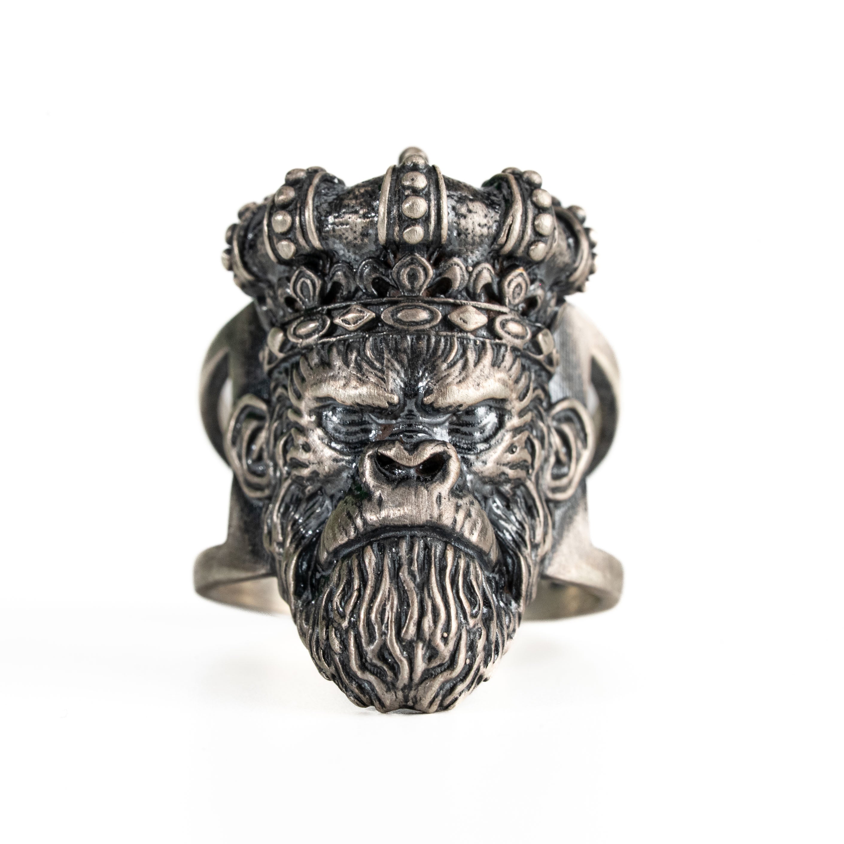 Gorilla Head 925 Sterling Silver Biker Ring