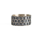 Custom Honeycomb 925 Sterling Silver Ring