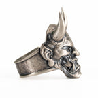925 Sterling Silver Oni Mask Ring