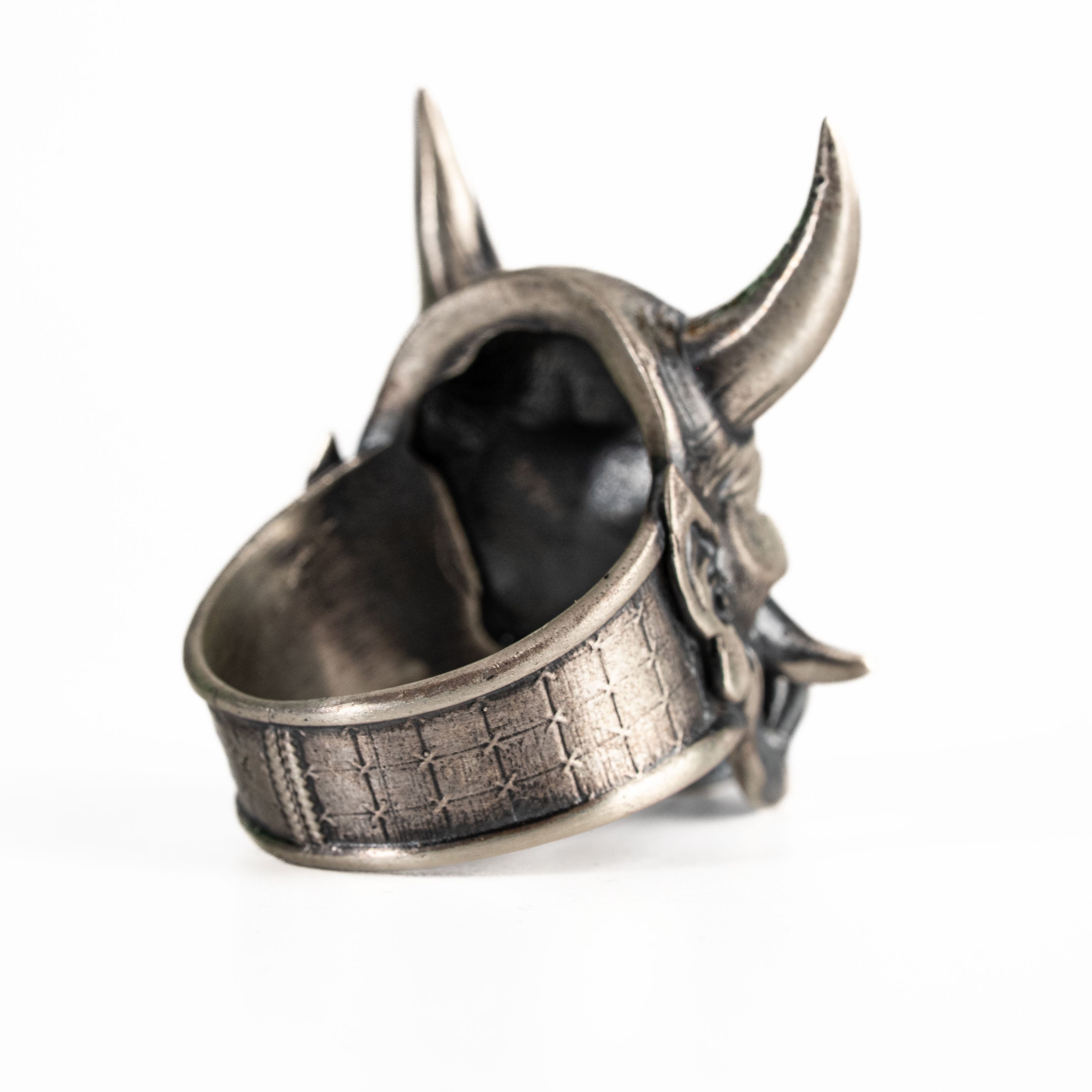 925 Sterling Silver Oni Mask Ring