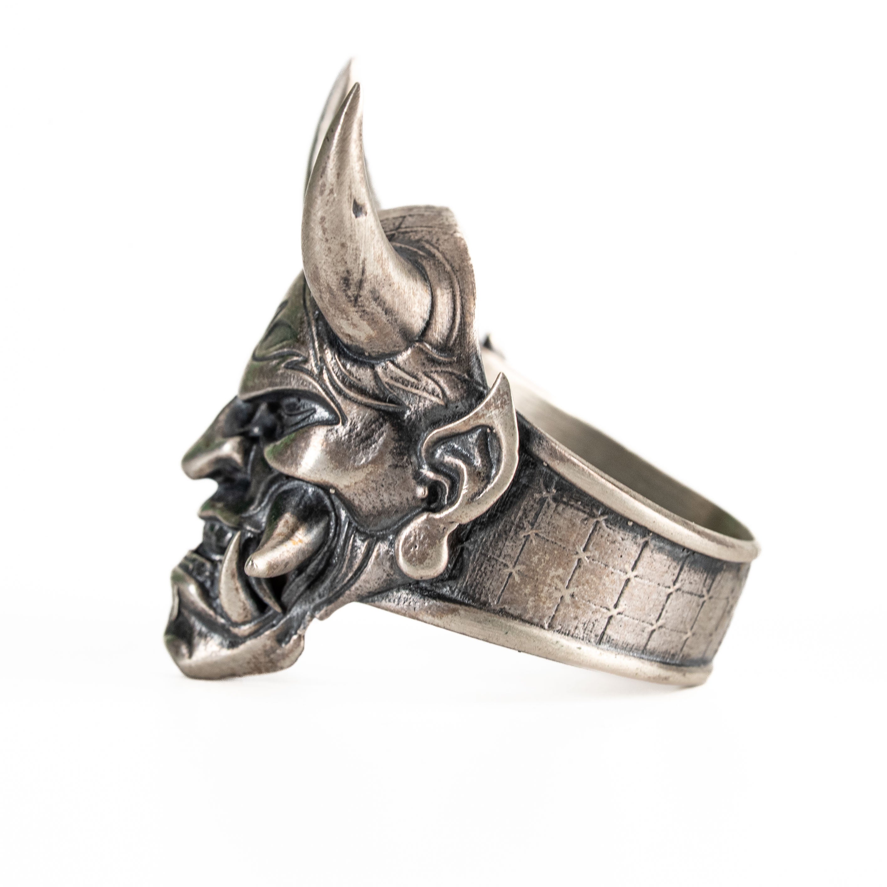 925 Sterling Silver Oni Mask Ring