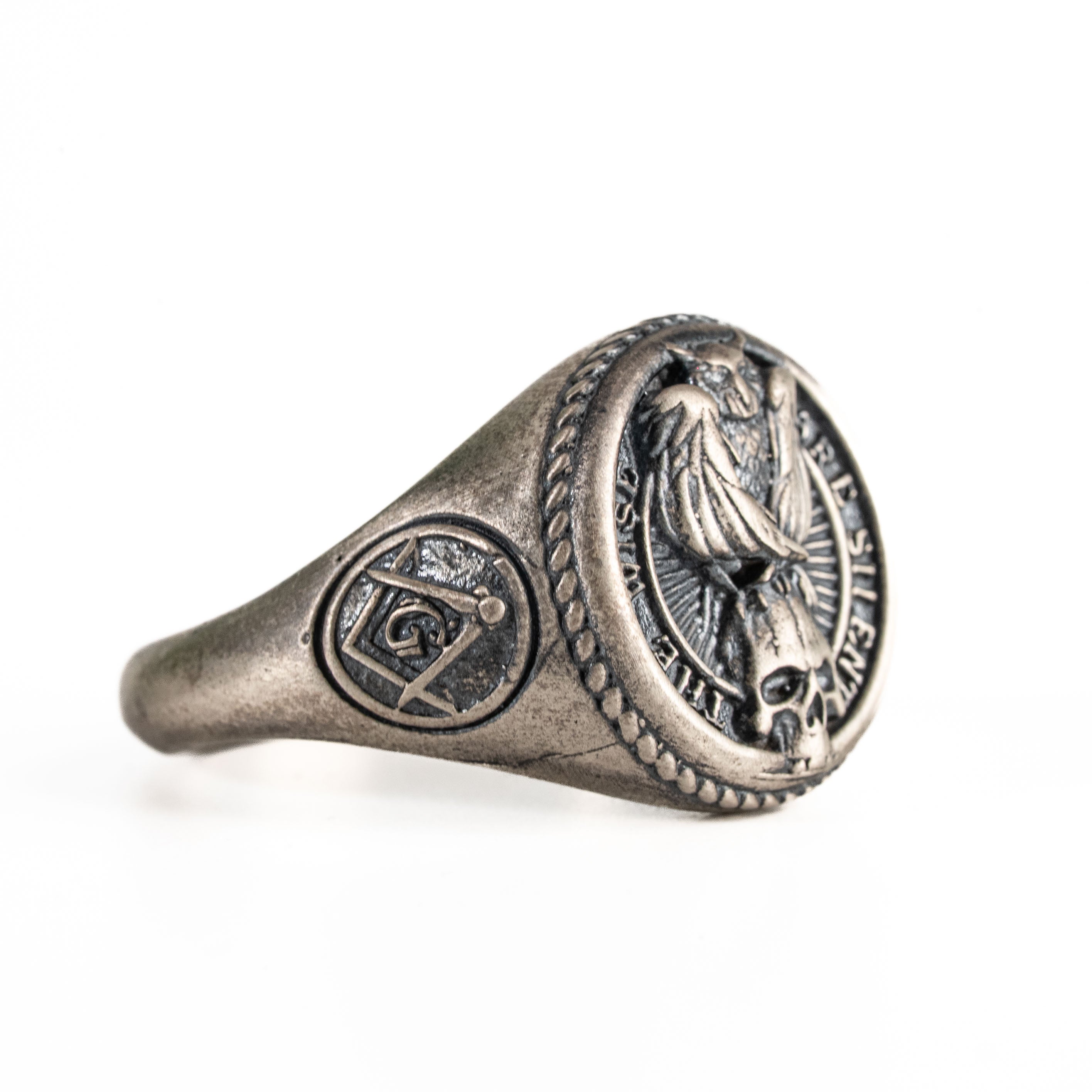 925 Sterling Silver Owl Skull Ring