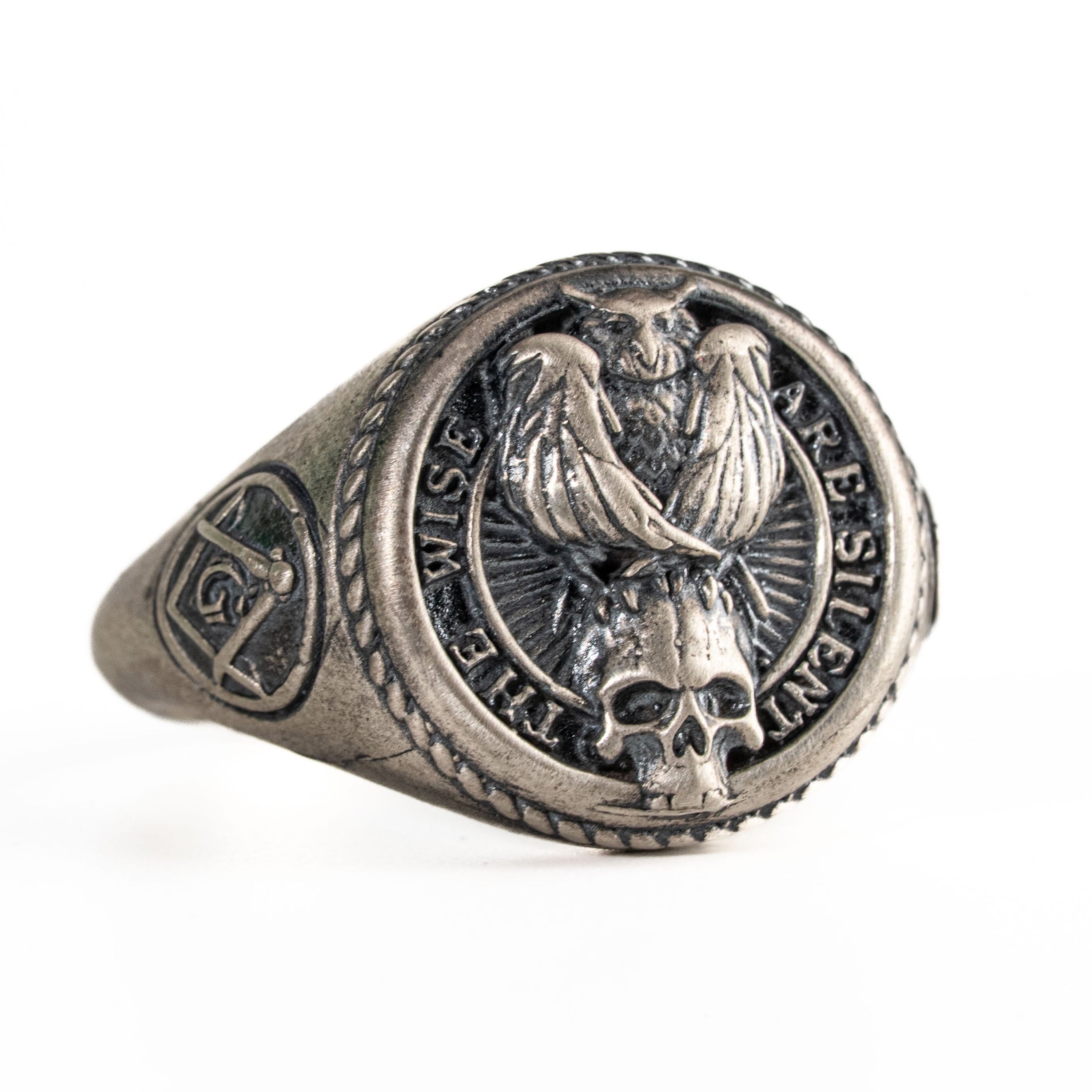 925 Sterling Silver Owl Skull Ring