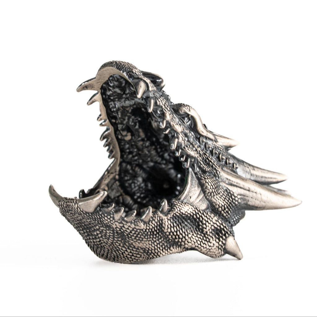 925 Sterling Silver Dragon Head Ring for Men