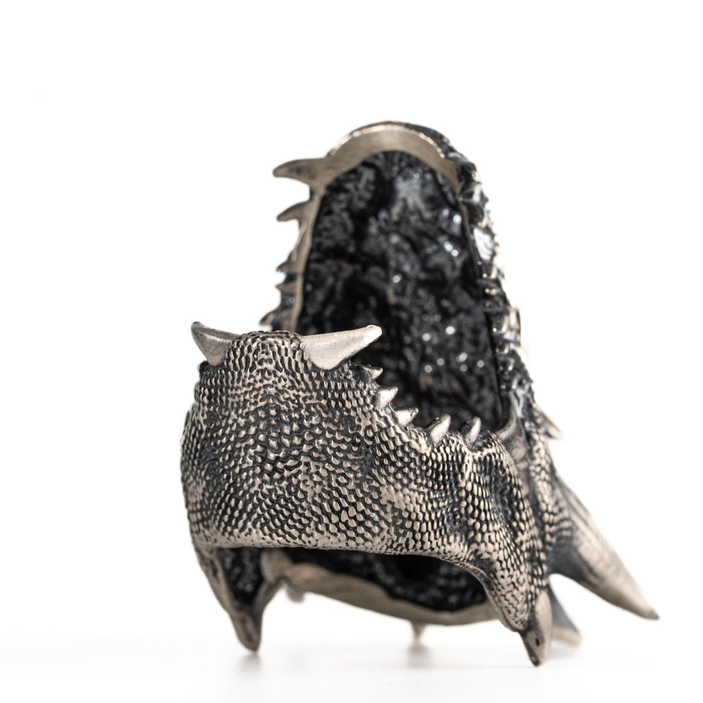 925 Sterling Silver Dragon Head Ring for Men