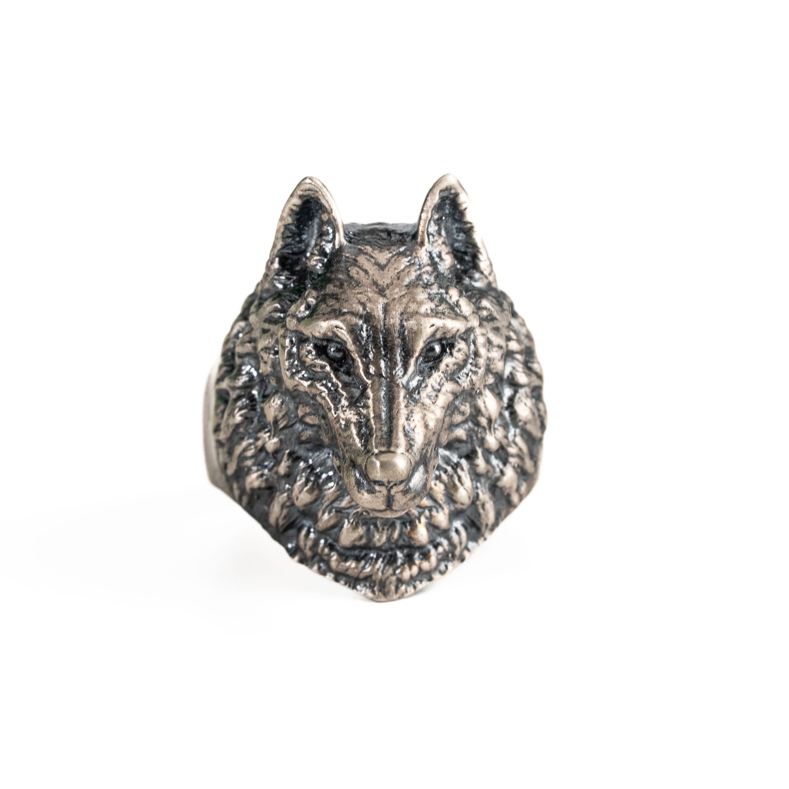 Sterling Silver Wolf Head Ring