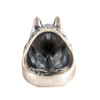 Sterling Silver Wolf Head Ring