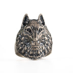 Sterling Silver Wolf Head Ring