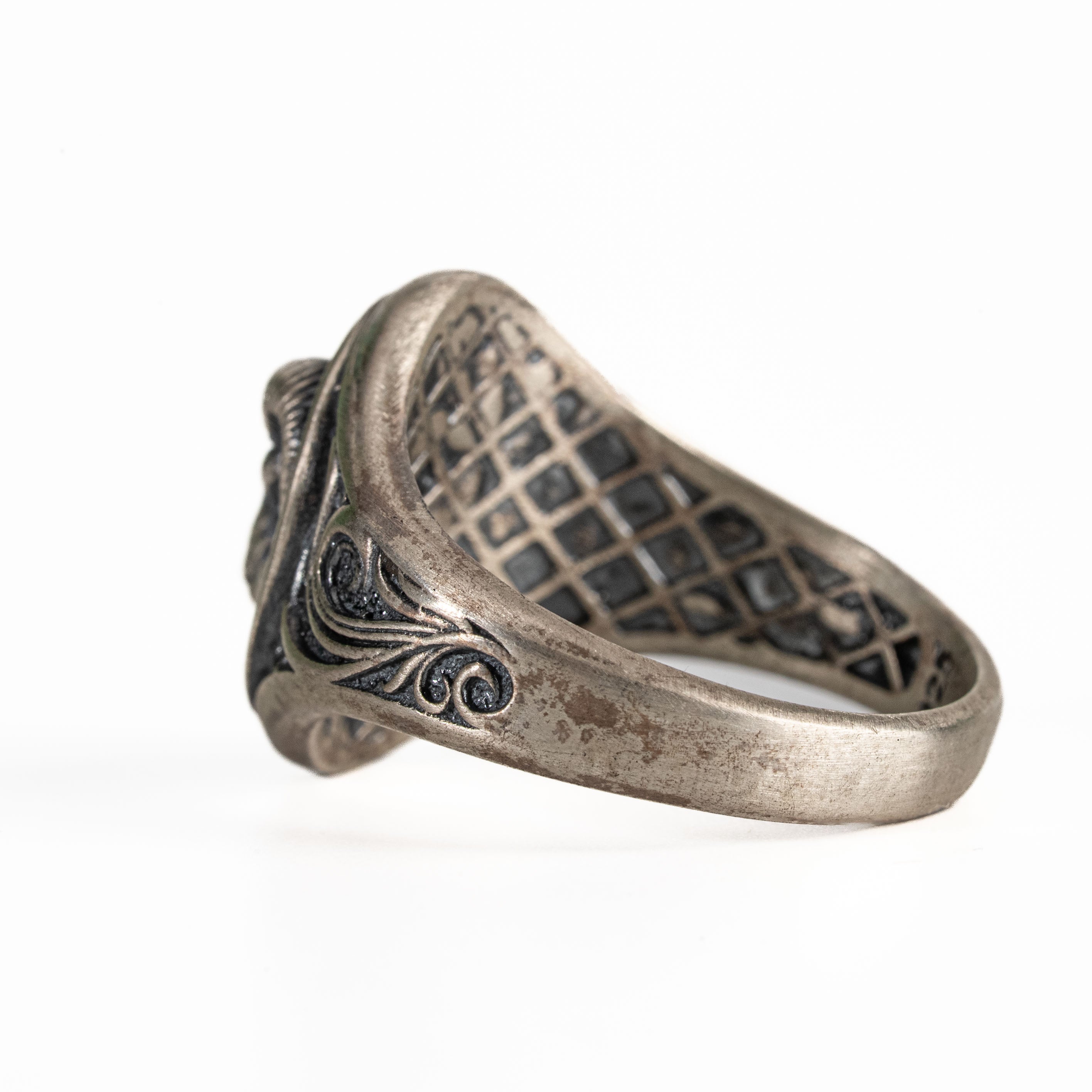 Sterling Silver Aries Ram Head Signet Ring