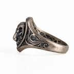 Sterling Silver Aries Ram Head Signet Ring