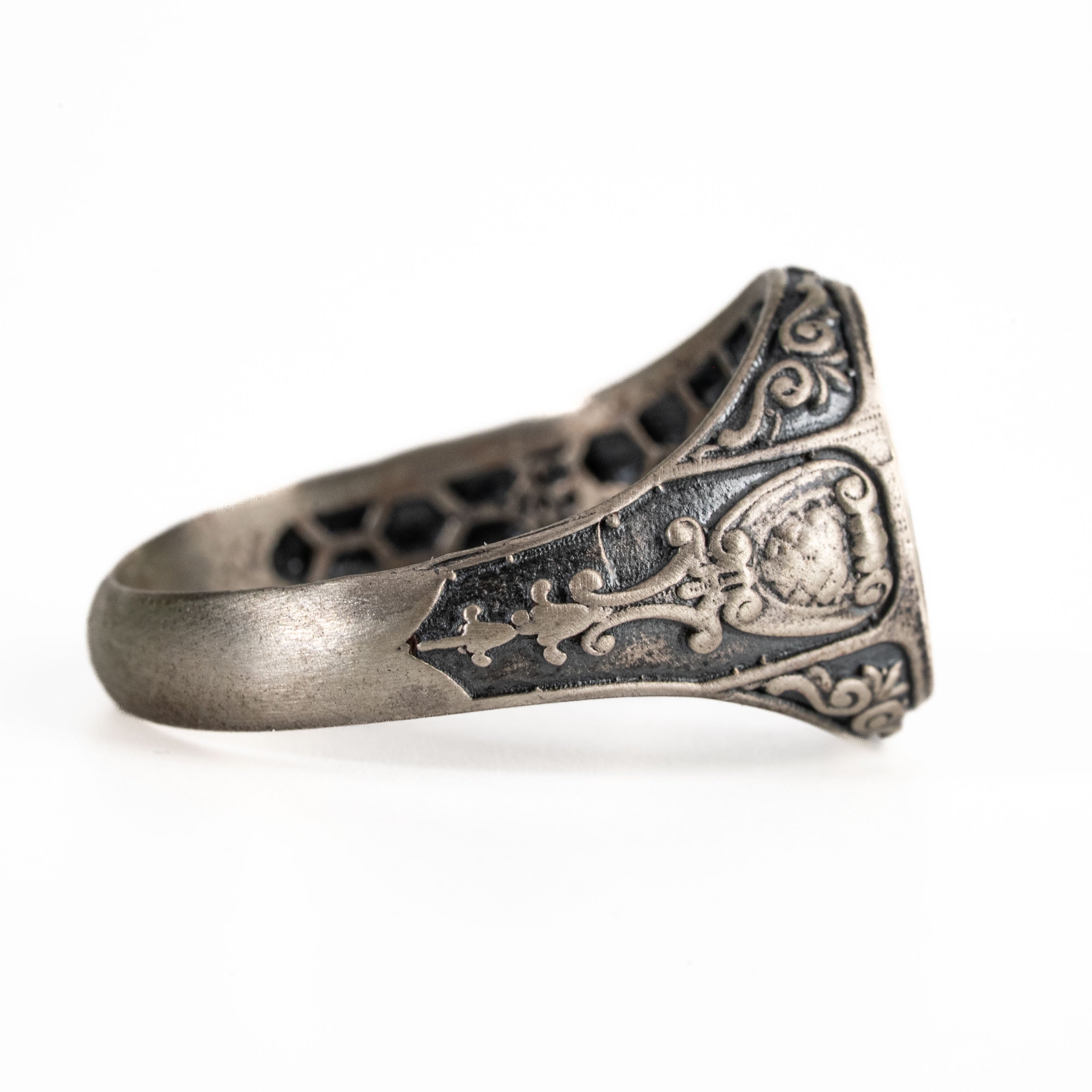 Mens Sterling Silver American Coat of Arms Ring