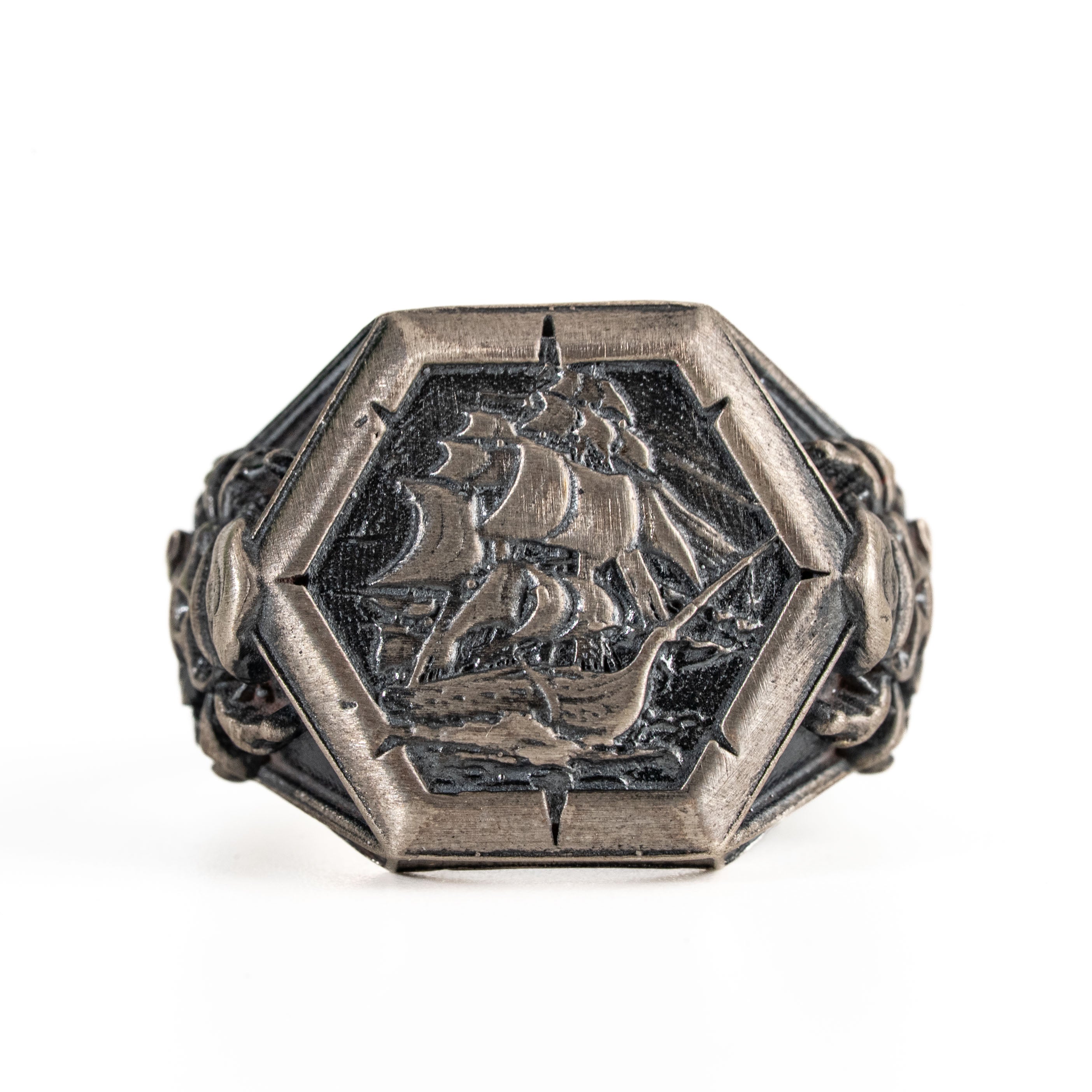 Viking Pirate Sailboat 925 Sterling Silver Ring