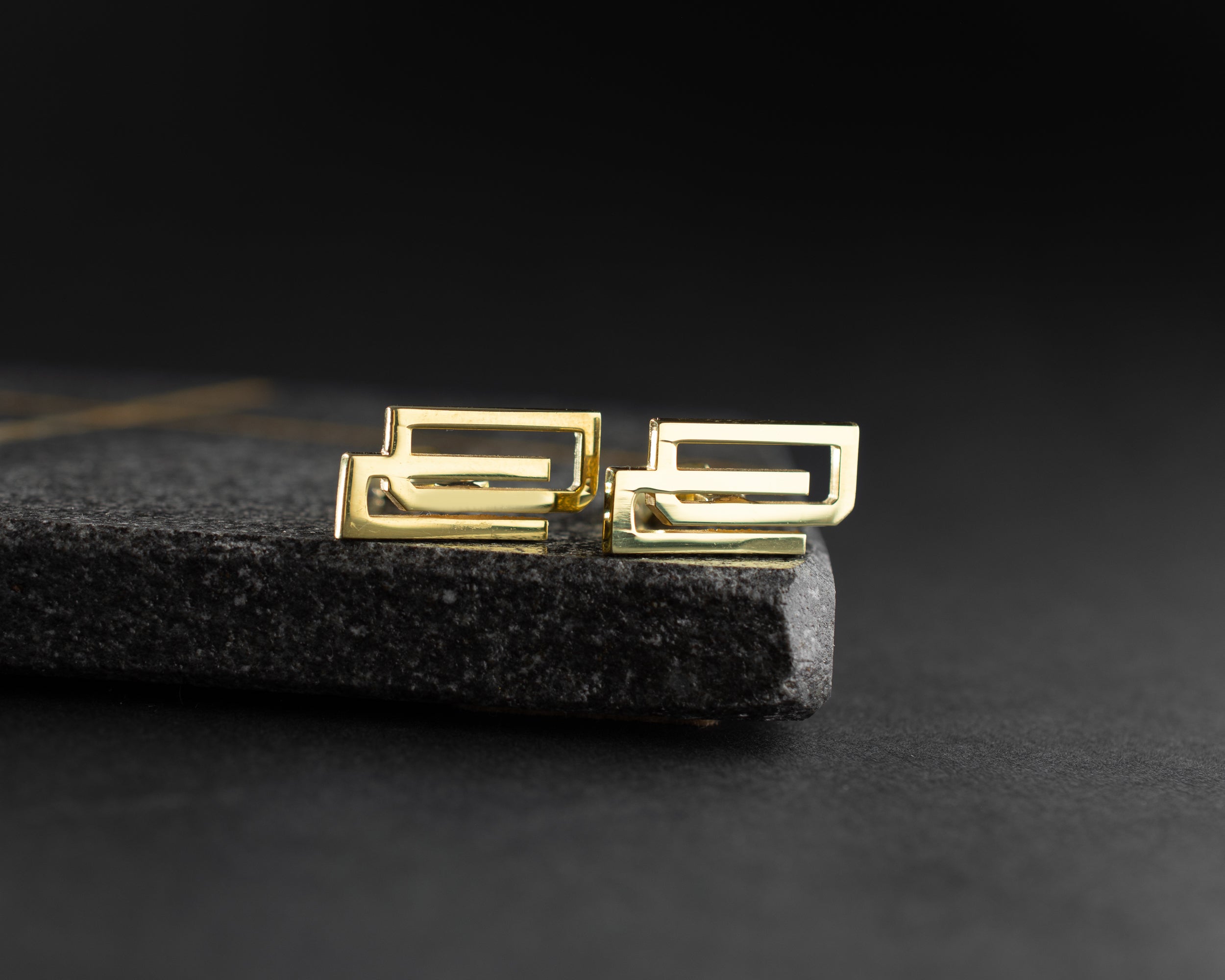 Gold Geometric Cufflinks