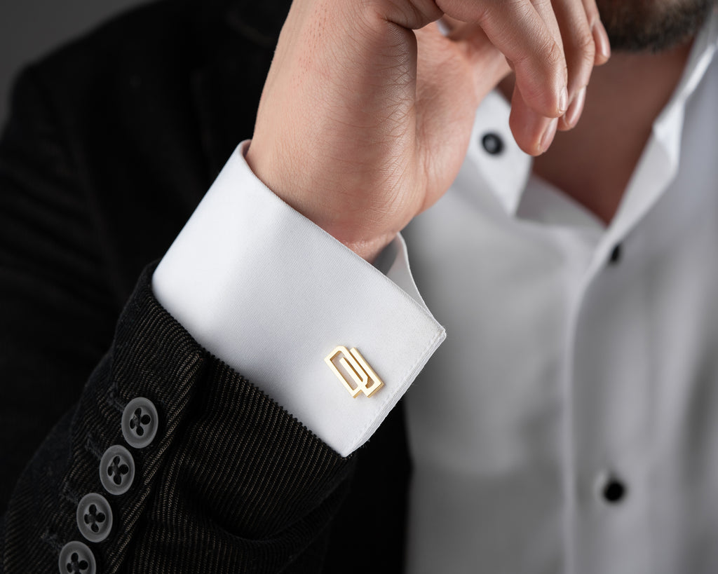 Gold Geometric Cufflinks