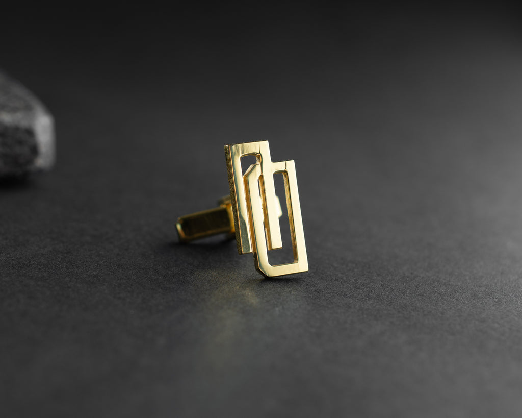 Gold Geometric Cufflinks