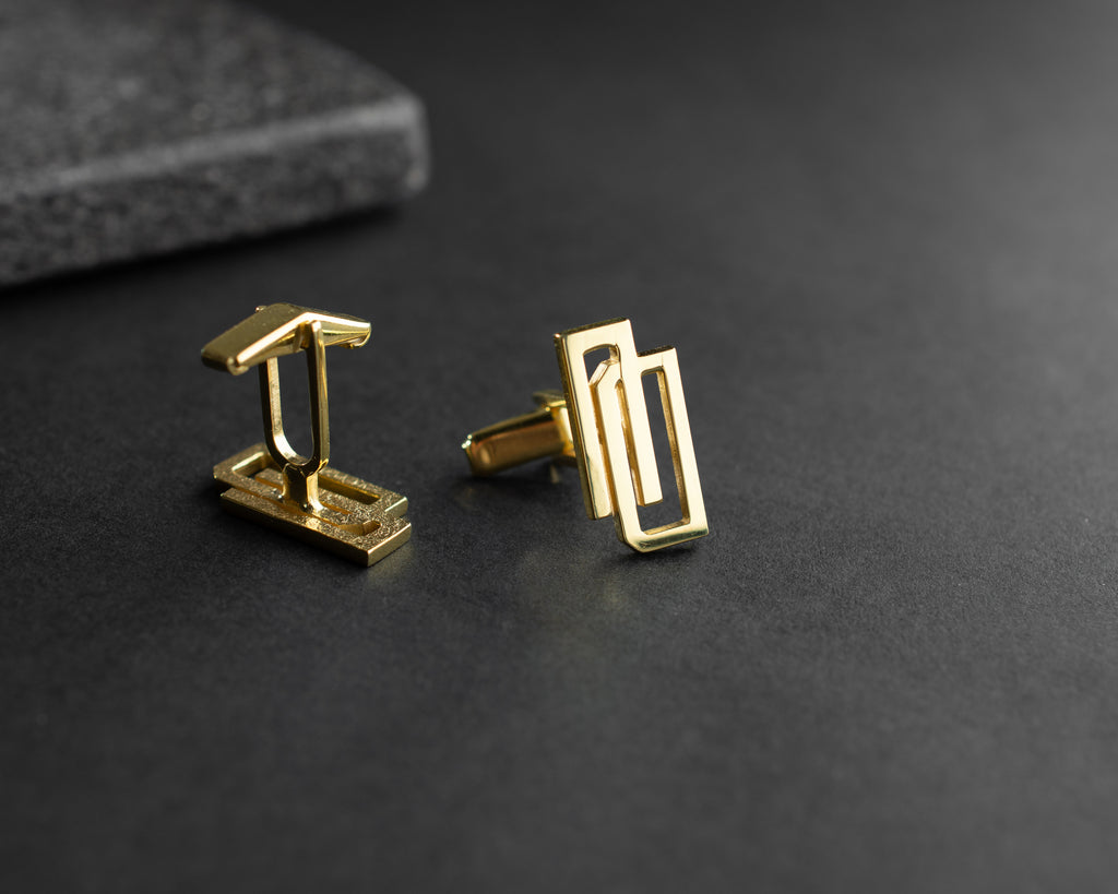 Gold Geometric Cufflinks