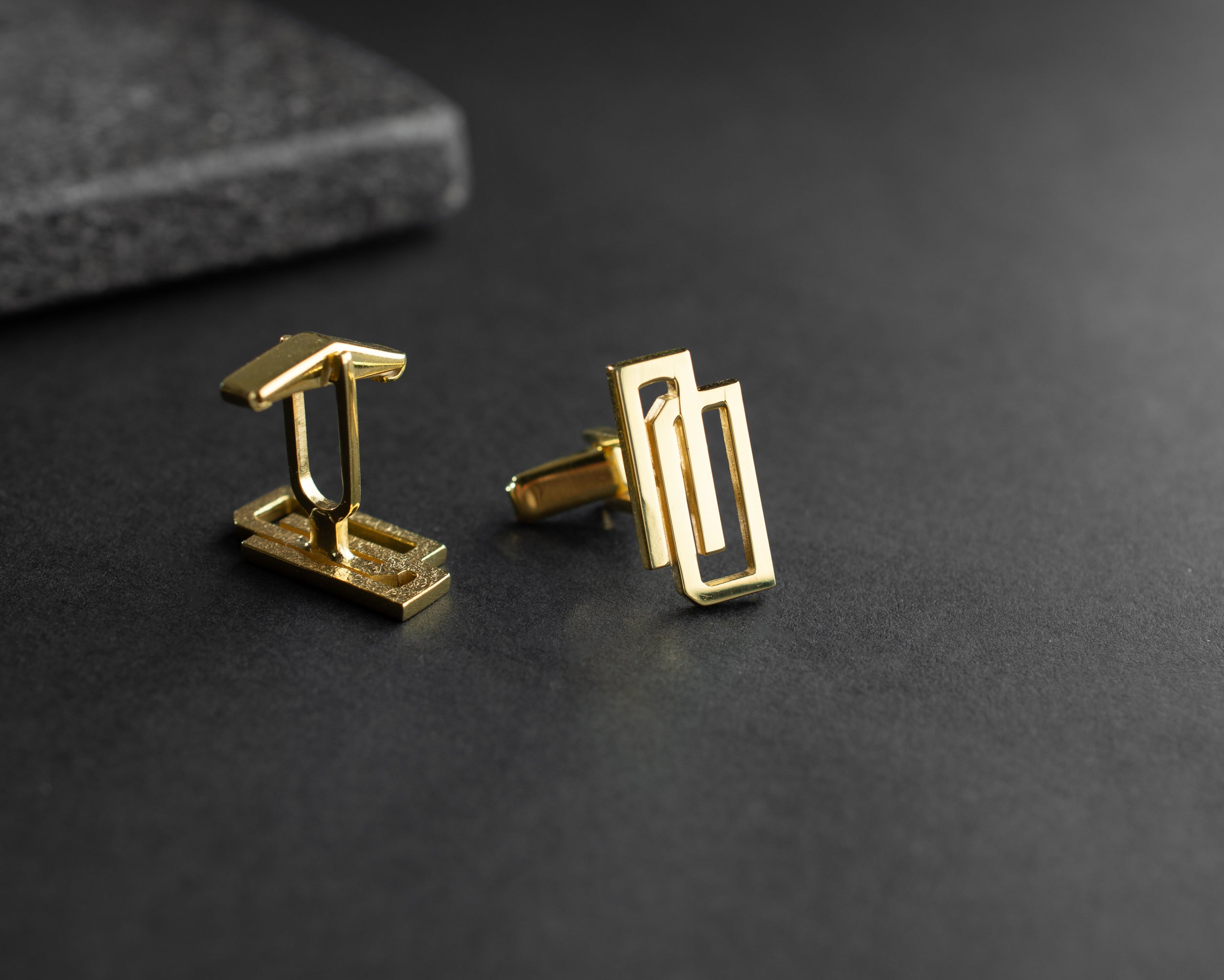 Gold Geometric Cufflinks