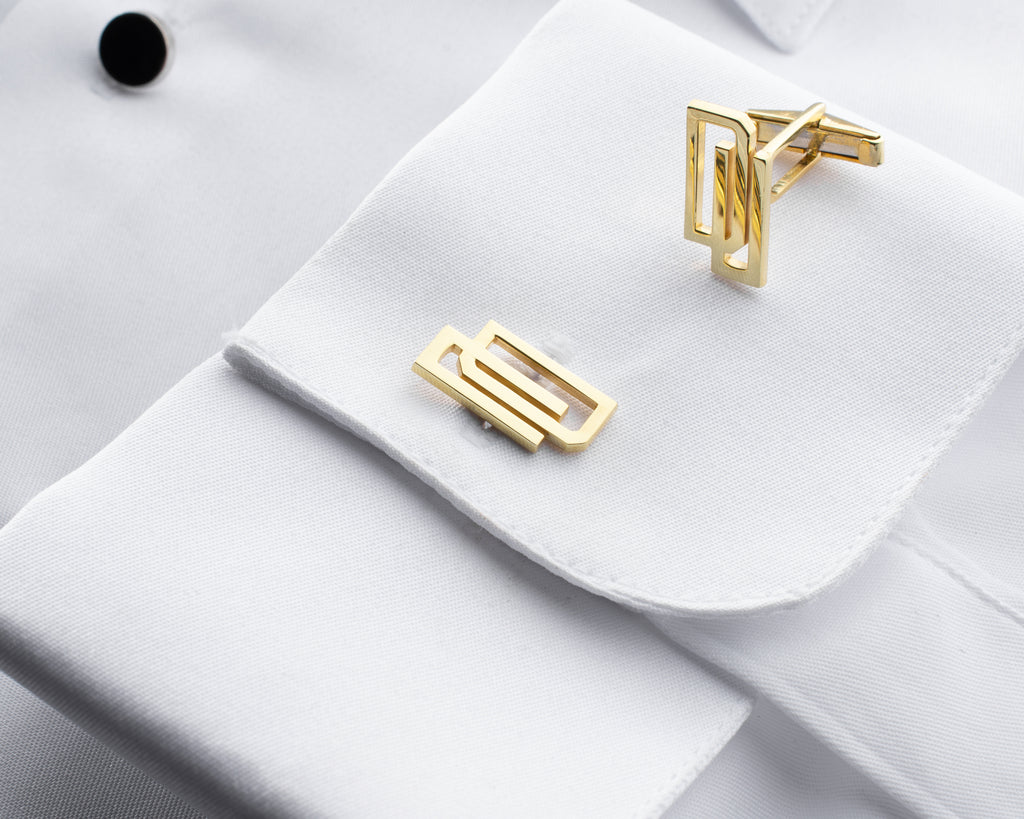 Gold Geometric Cufflinks