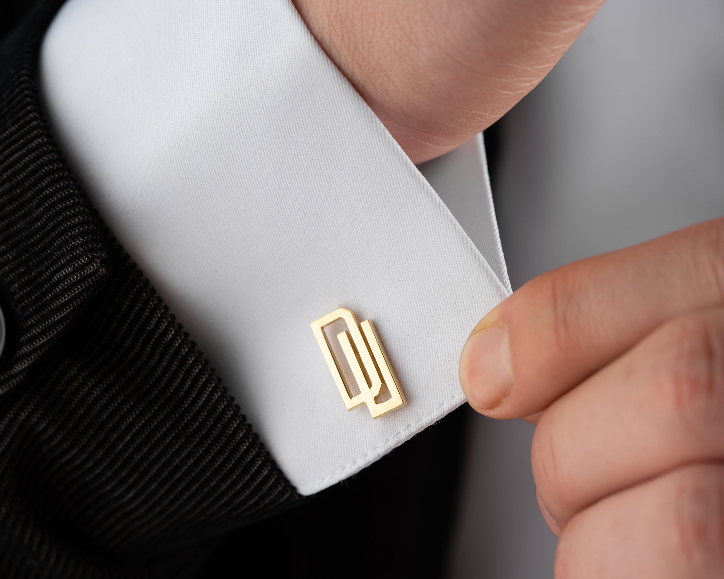Gold Geometric Cufflinks