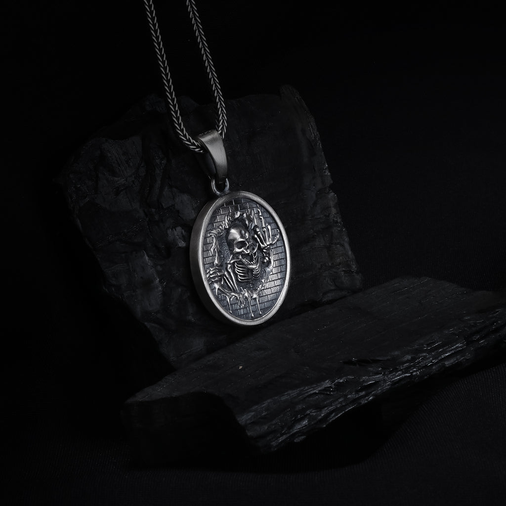 Skeleton Pendant Wall Gothic Necklace